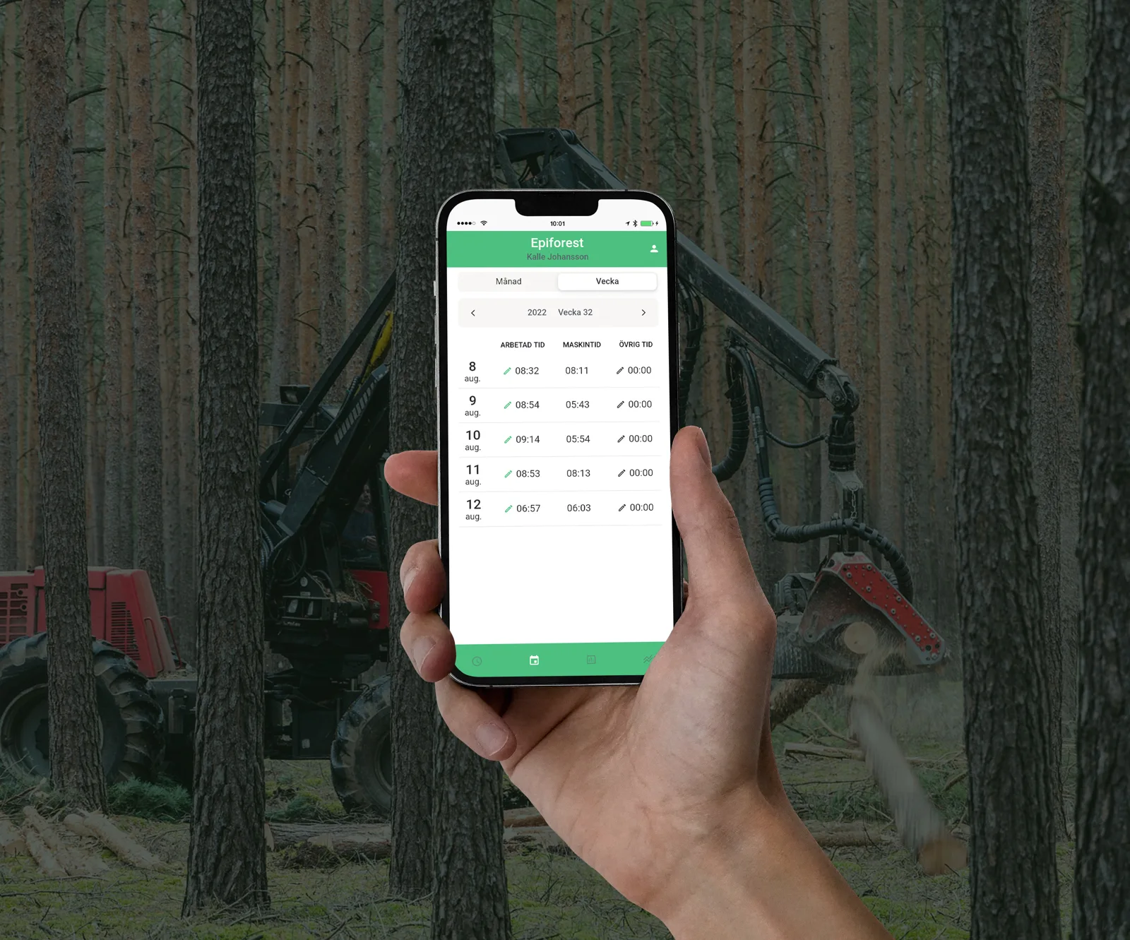 Appen Epiforest i en telefon